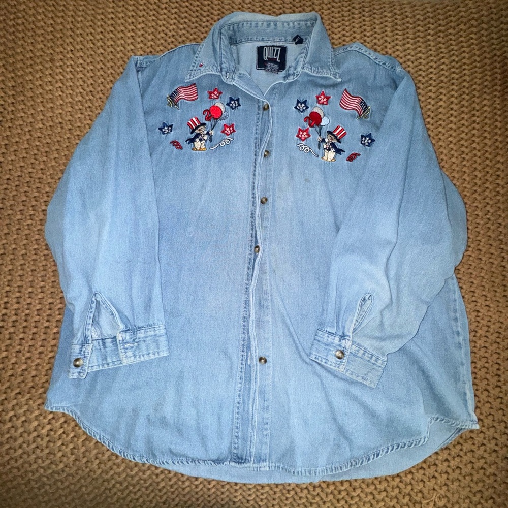 Vintage Millennium Jean Style Fabric Lingerie Sleeve